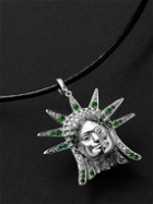 Annoushka - Statue of Liberty 18-Karat White Gold, Diamond and Tsavorite Pendant Necklace