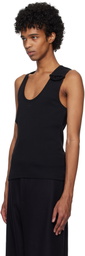 Courrèges Black 90's Rib Cut Out Tank Top