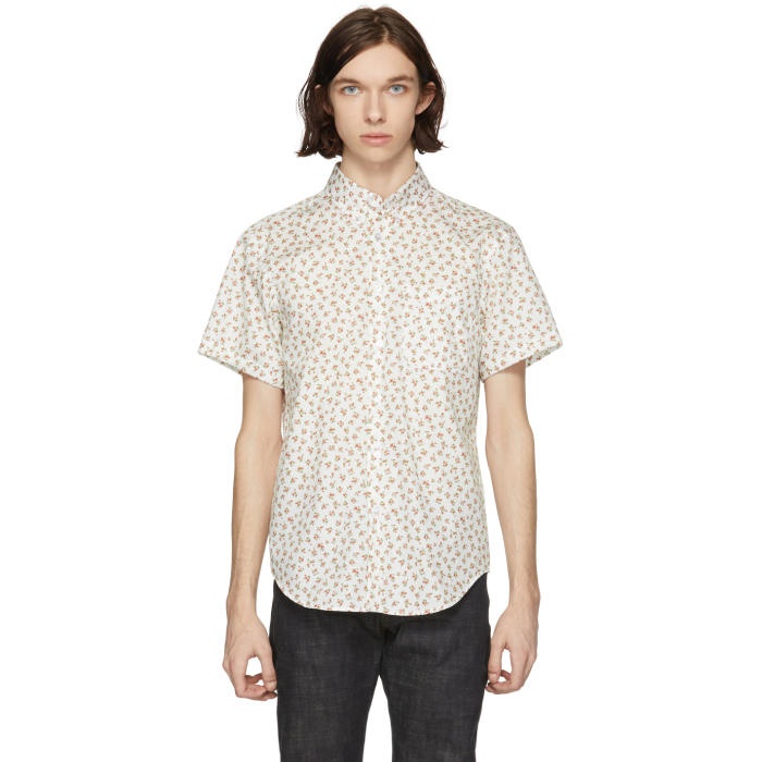 Photo: Naked and Famous Denim White Vintage Flowers Shirt 