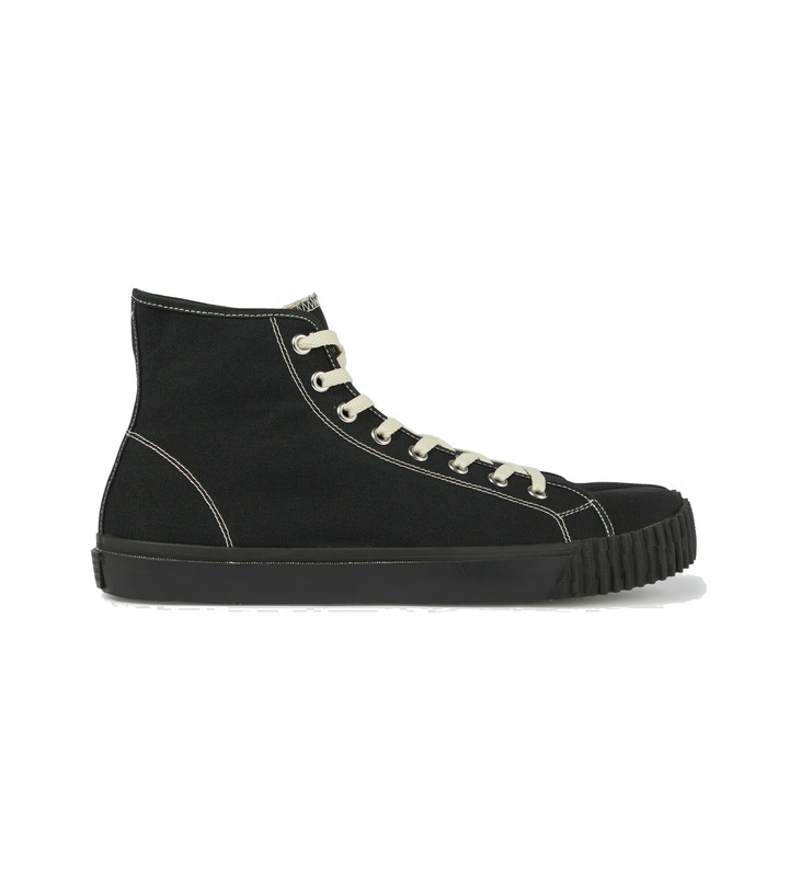 Photo: Maison Margiela - High-top Tabi canvas sneakers