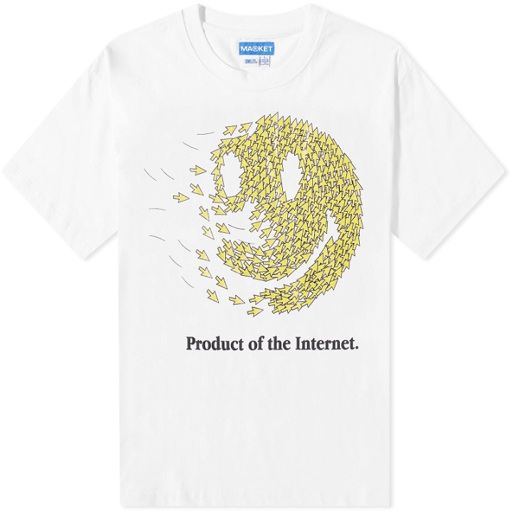Photo: MARKET Men's Smiley Product Of The Internet T-Shirt in White