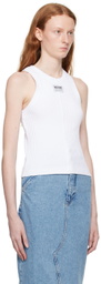 Moschino Jeans White Patch Tank Top