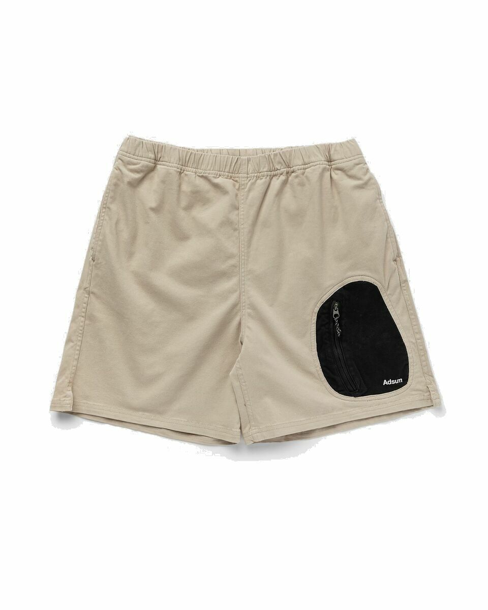 Photo: Adsum Flexure Zip Short Beige - Mens - Casual Shorts