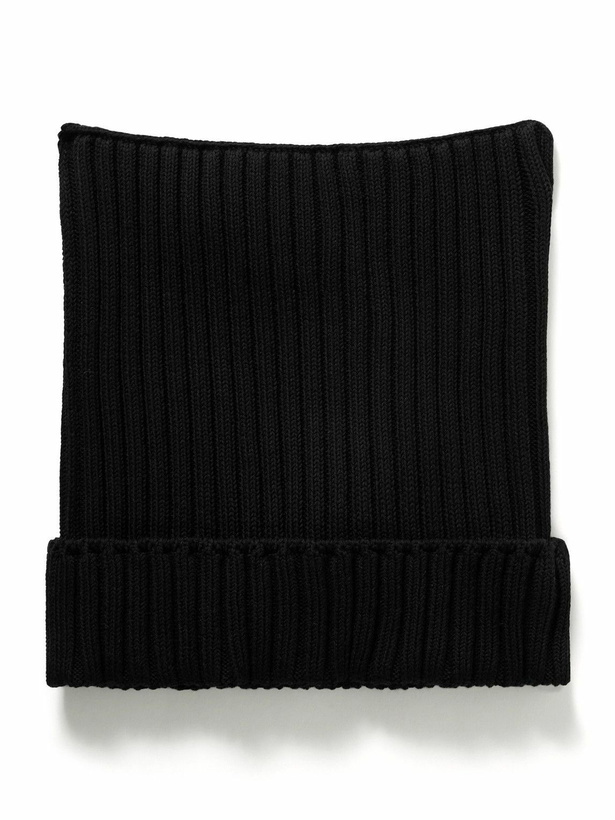 Photo: Acne Studios - Koton Logo-Appliquéd Ribbed Cotton-Blend Beanie