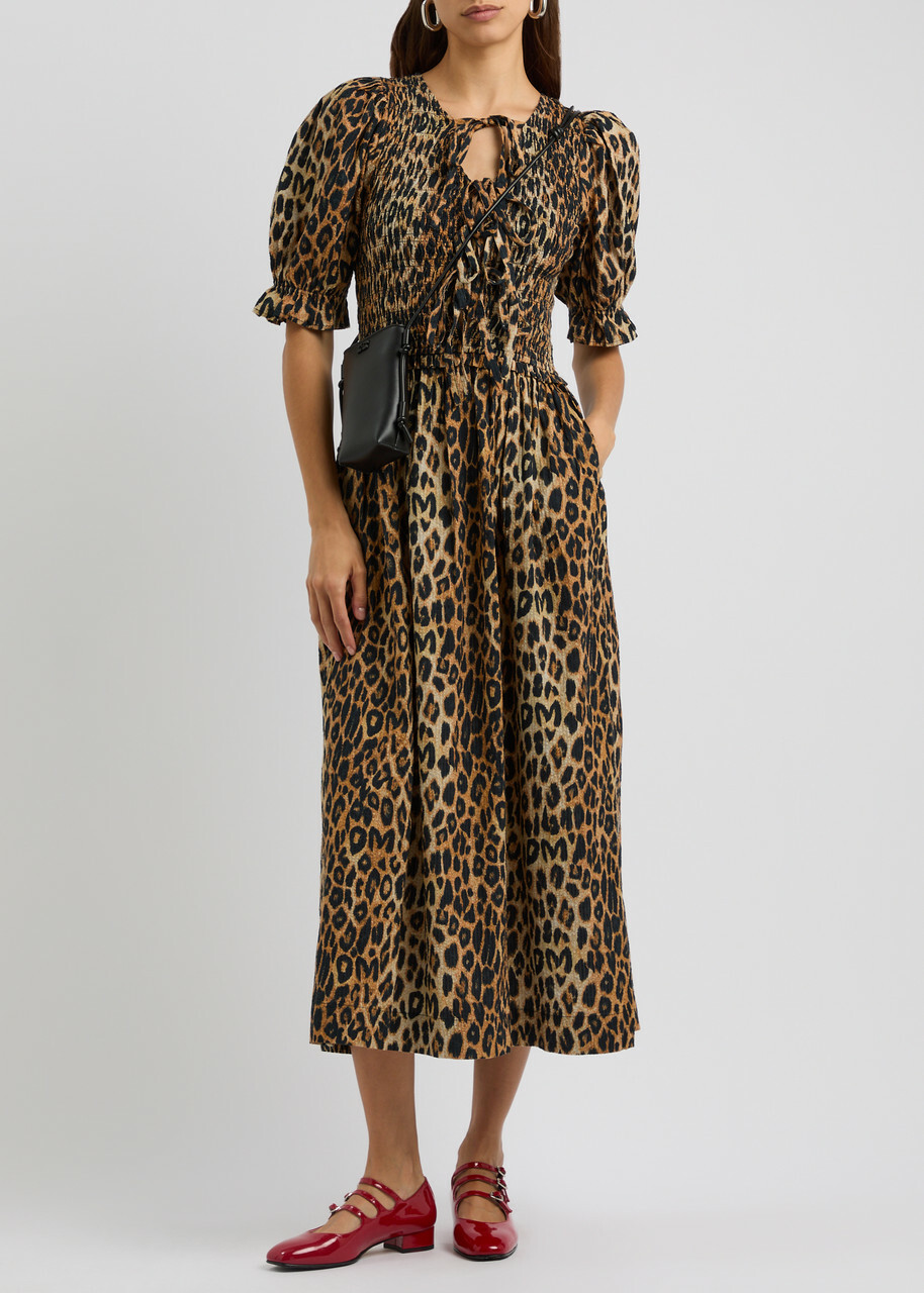Damson Madder アニマル柄ベスト Damson Madder アニマル柄ベスト shell denim top - leopard