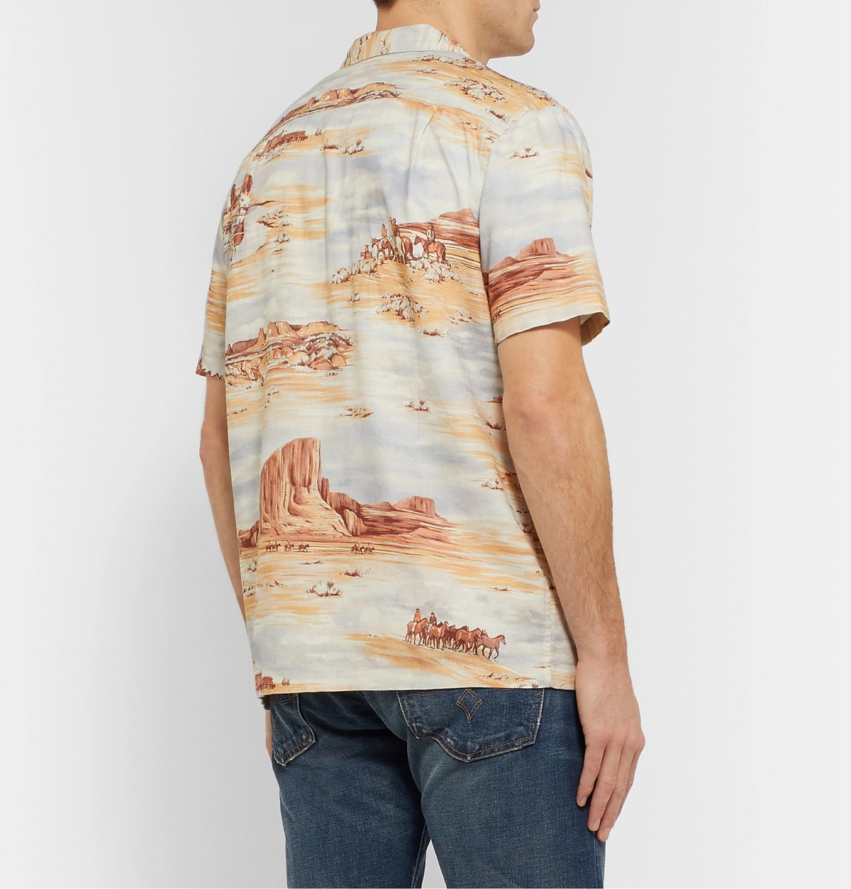 RRL - Camp-Collar Printed Linen-Blend Shirt - Neutrals RRL