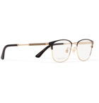 Gucci - D-Frame Gold-Tone and Acetate Optical Glasses - Black