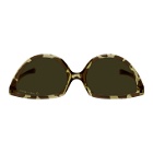Martine Rose Brown and Tan Mykita Edition Leopard SOS Sunglasses