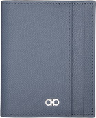 Ferragamo Blue Gancini Window Credit Card Holder