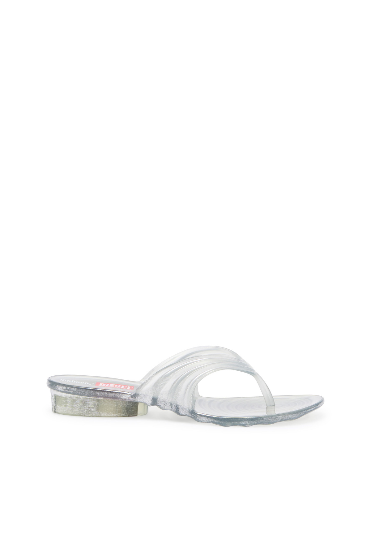 Diesel Sculptural flip-flops in Melflex - Sandals Womens in Silver