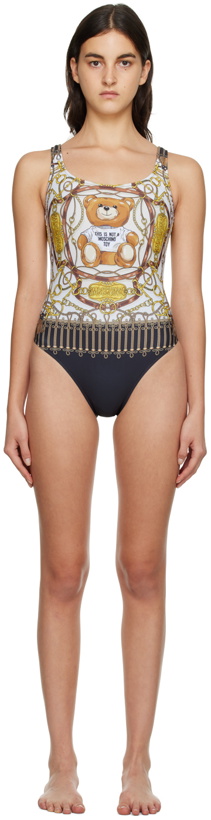 Photo: Moschino Off-White Military Teddy Scarf One-Piece Swimsuit