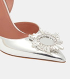Amina Muaddi Begum mirrored leather slingback pumps