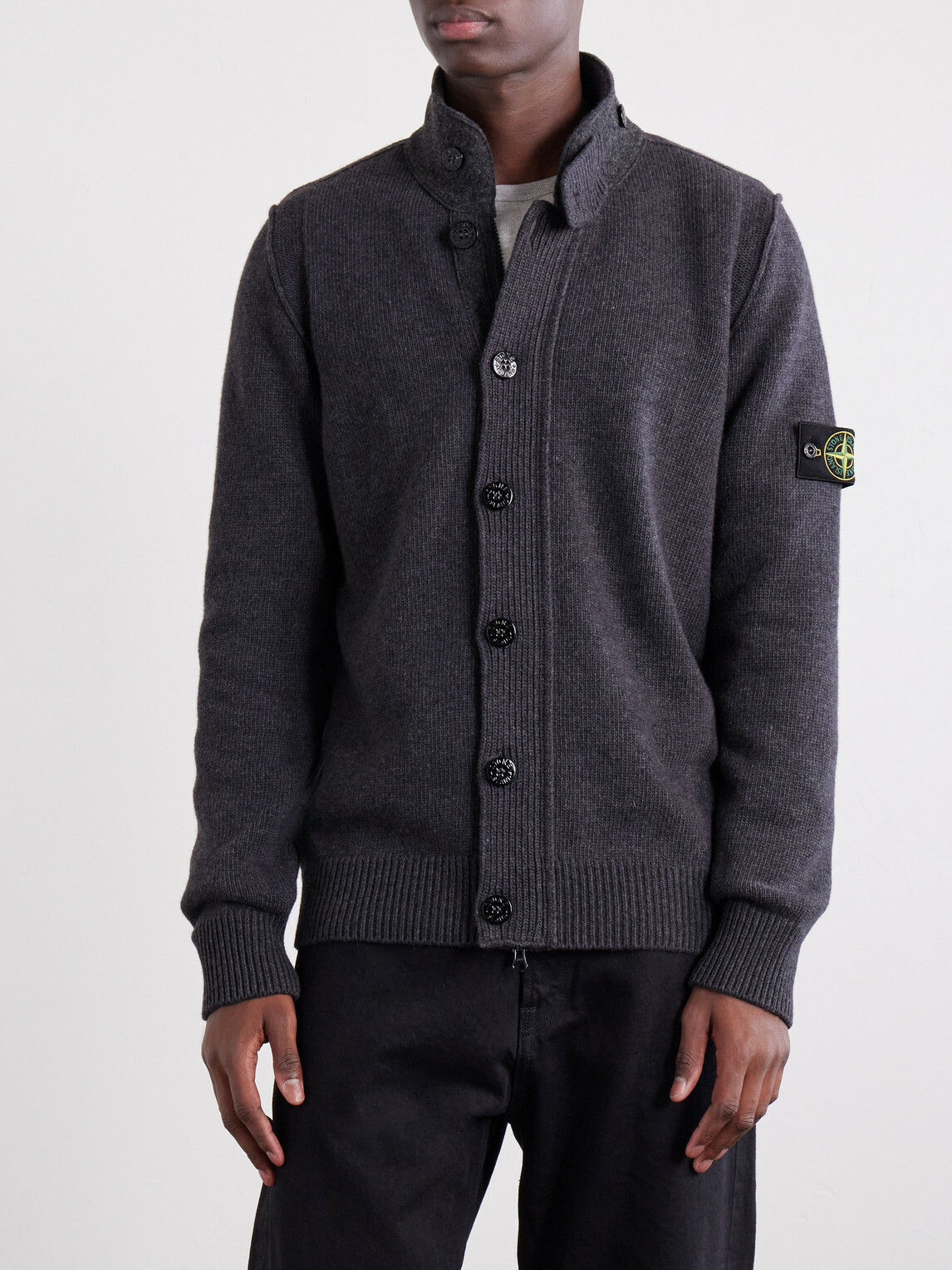 Stone Island - Virgin Wool-Blend Cardigan - Gray