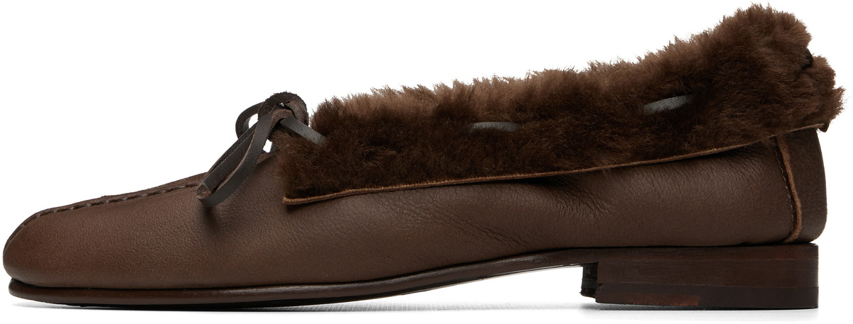 HEREU Brown Tilla Shearling Loafers