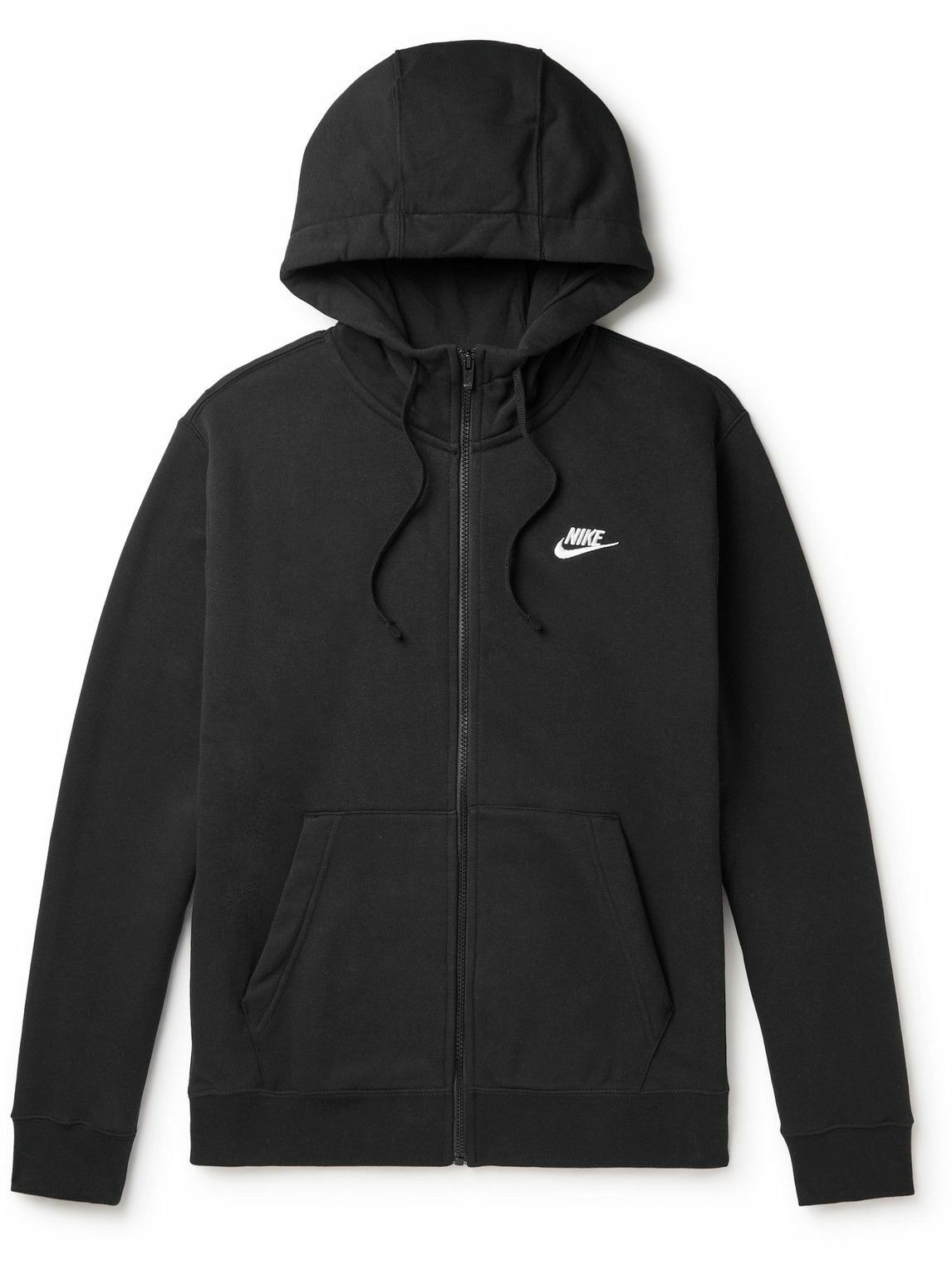 Nike - NSW Logo-Embroidered Cotton-Blend Jersey Zip-Up Hoodie - Black Nike