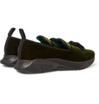 TOM FORD - Tuner Tasselled Velvet Sneakers - Green