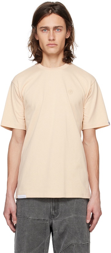 Photo: AAPE by A Bathing Ape Beige Embroidered T-Shirt