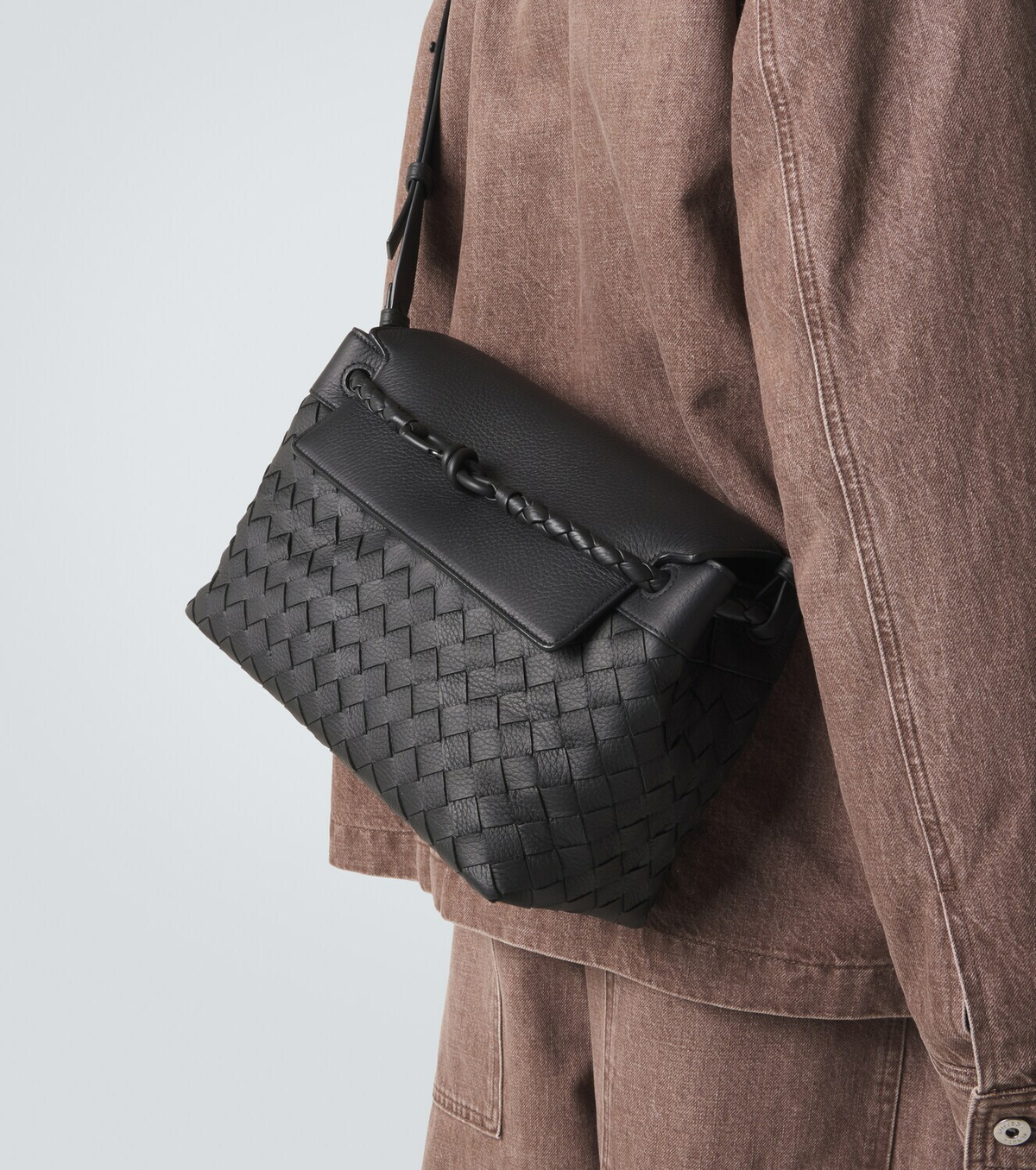 Bottega Veneta Andiamo Intrecciato Small leather messenger bag