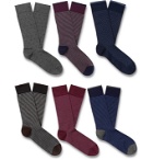 MARCOLIANI - Six-Pack Cotton-Blend Socks - Multi
