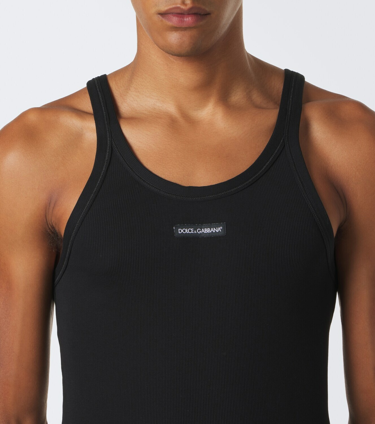 Dolce&Gabbana Logo ribbed-knit cotton tank top