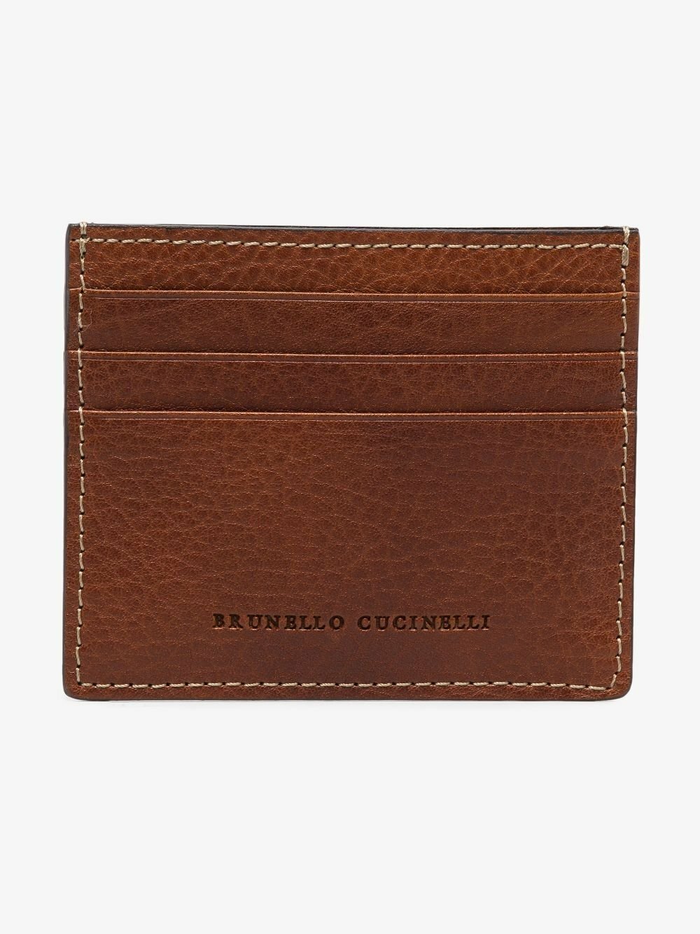 Brunello Cucinelli Brown Leather Card Holder Brunello Cucinelli