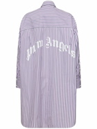 PALM ANGELS Curved Logo Cotton Shirt Dress