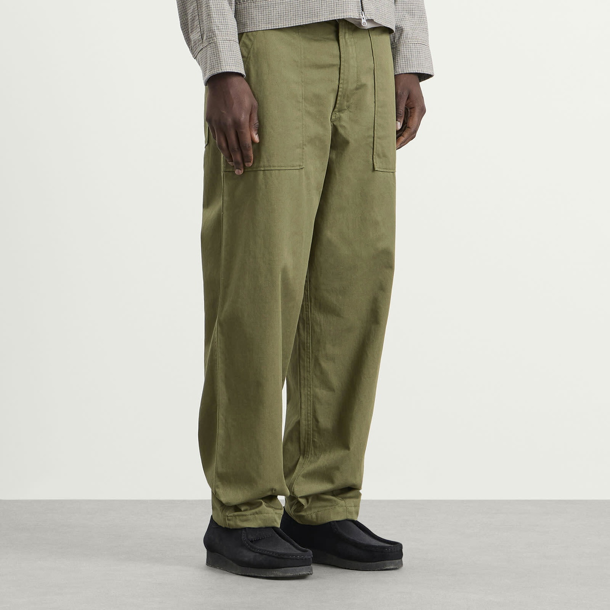 Universal Works Men's Twill Fatigue Pant in Light Olive
