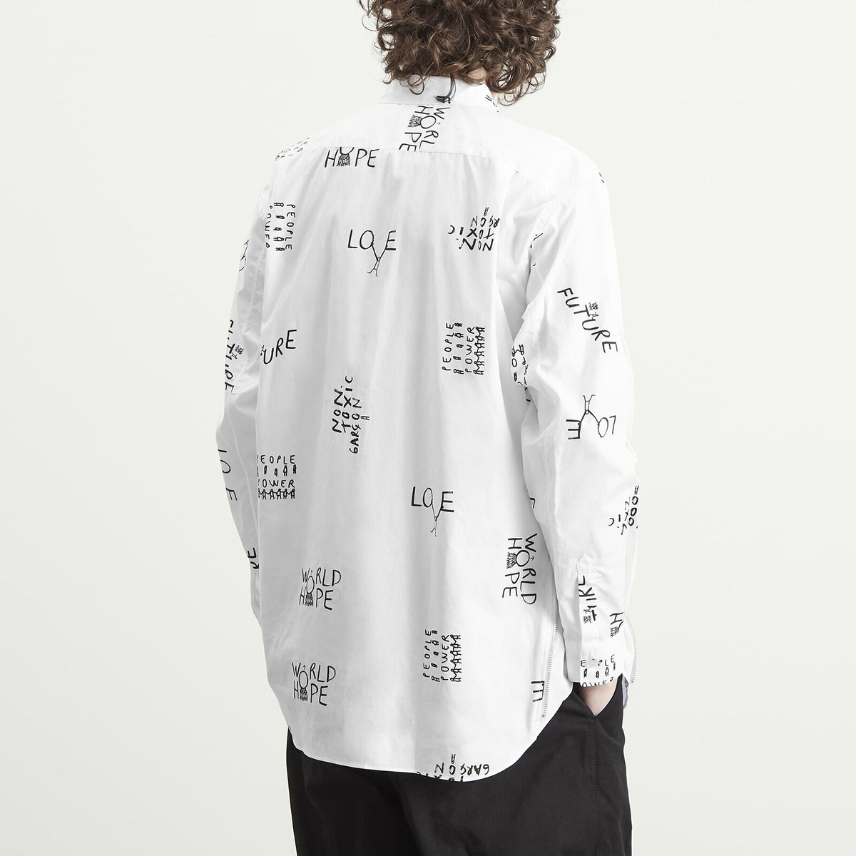Comme des Garçons SHIRT Men's Printed Poplin Shirt in White