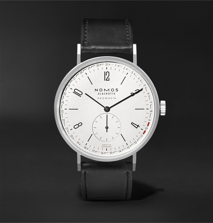 Photo: NOMOS Glashütte - Tangente Neomatik Automatic 41mm Stainless Steel and Leather Watch, Ref. No. 180 - White