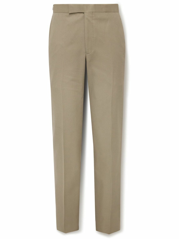 Photo: Richard James - Chapman Slim-Fit Straight-Leg Cotton and Cashmere-Blend Twill Trousers - Neutrals