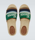 Gucci Logo leather-trimmed espadrilles slides