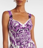 Dolce&Gabbana Majolica cotton corset maxi dress