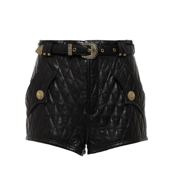 Photo: Balmain Quilted leather shorts