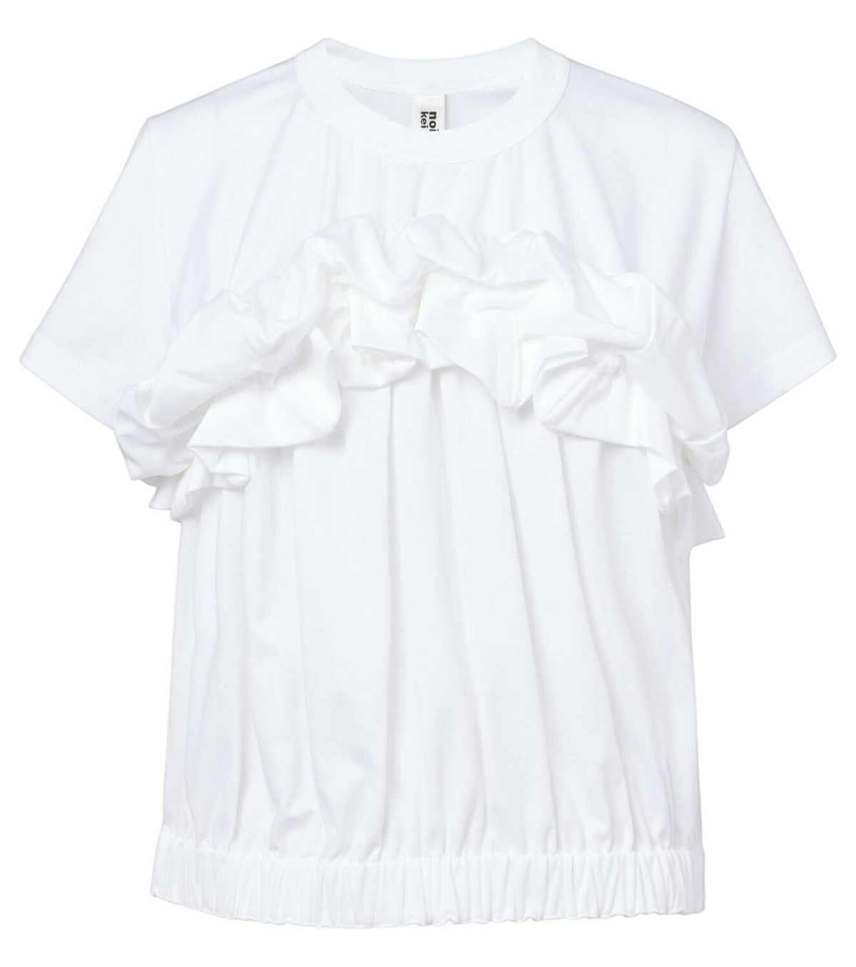 noir kei ninomiya ホワイトリボンTシャツ XS Noir Kei Ninomiya ラッフル Tシャツ | ホワイト | FARFETCH JP