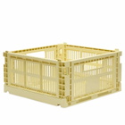 HAY Medium Square Recycled Colour Crate in Light Yellow 