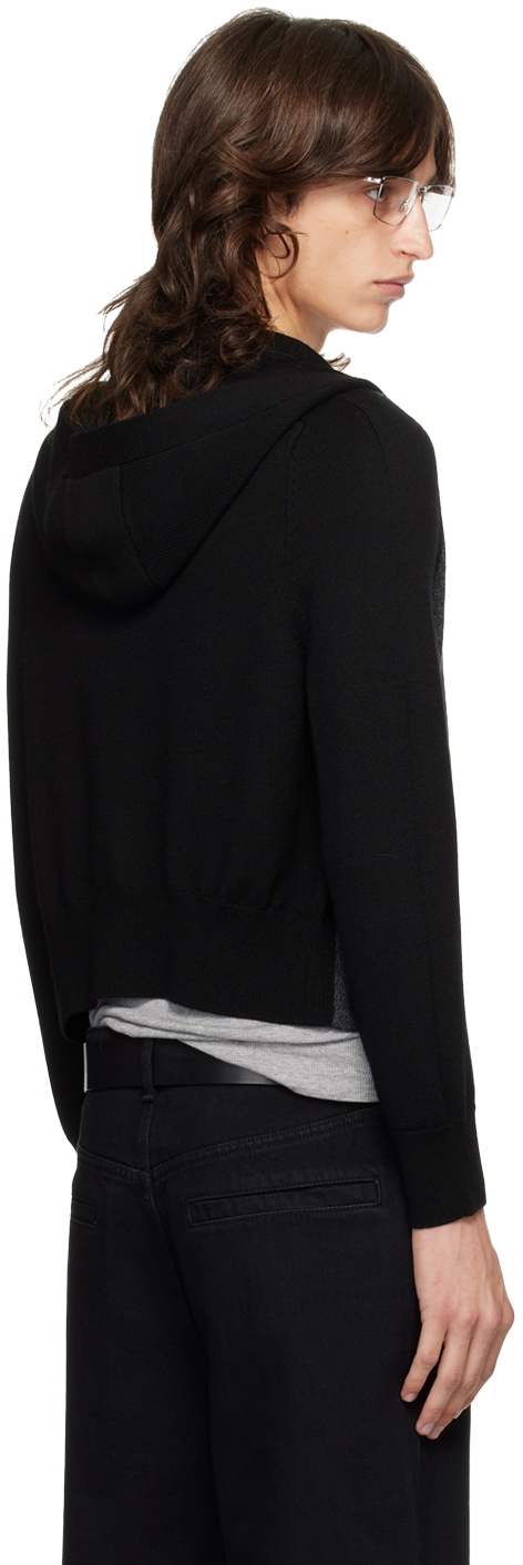 Fax Copy Express Black Cropped 'Great Tit' Hoodie