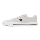 Converse Taupe Suede Perforated One Star Pro Low Sneakers
