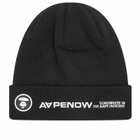 Men's Aape AAPE NOW BEANIE in Black 