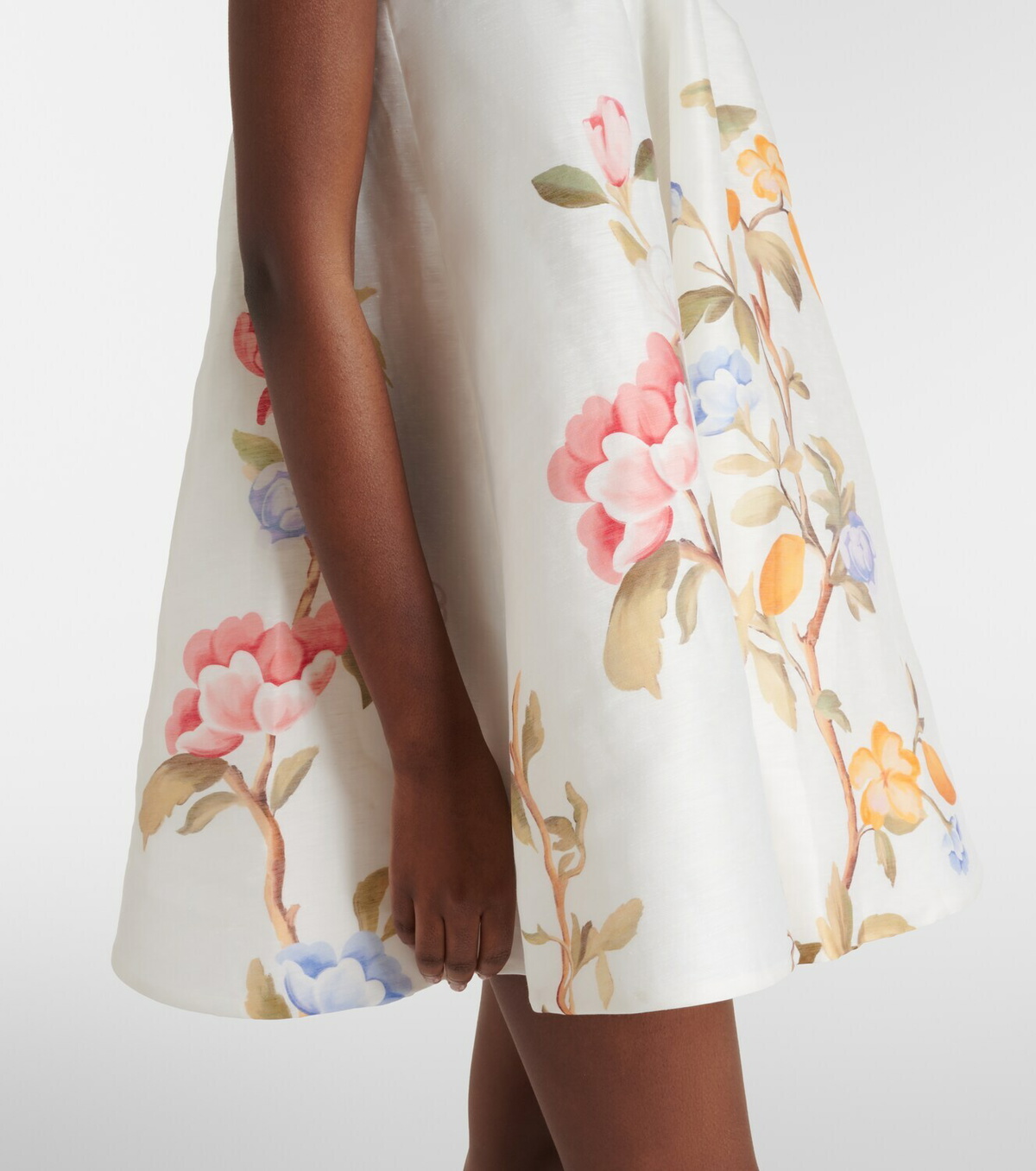 Leo Lin Caitlin floral linen-blend minidress