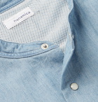 nanamica - Grandad-Collar Cotton-Chambray Overshirt - Blue