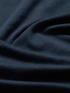Kingsman - Striped Cotton and Cashmere-Blend T-Shirt - Blue