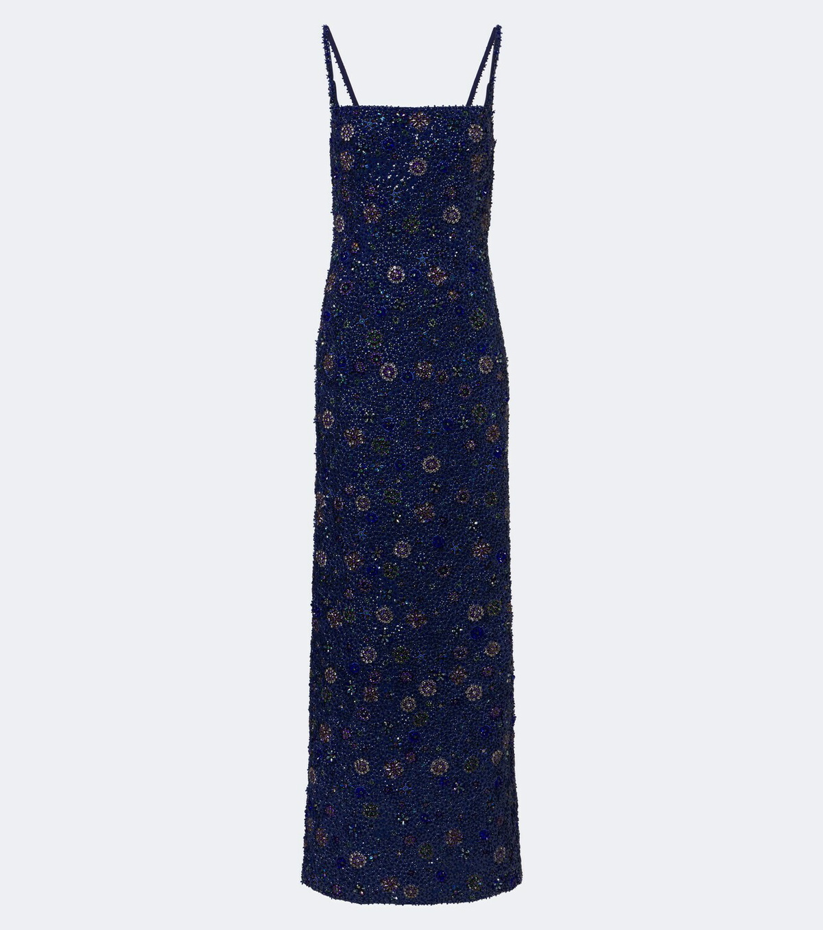 Là Fuori Crystal Midnight sequined silk minidress