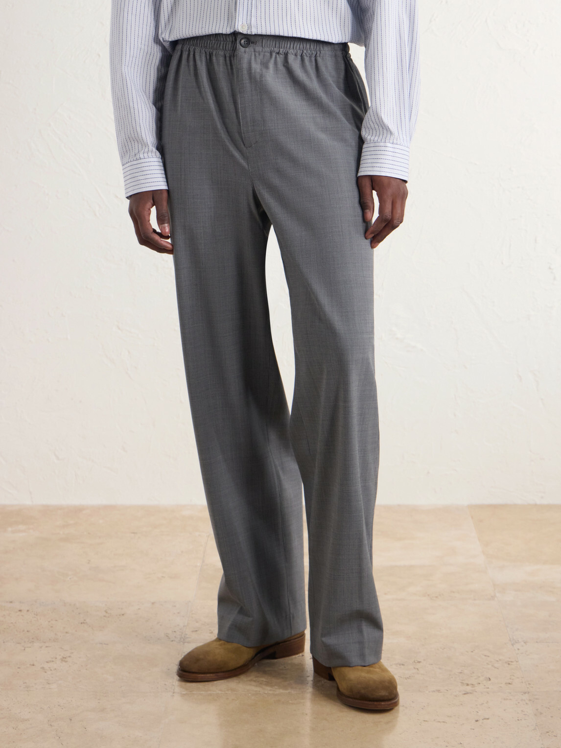 Aimé Leon Dore - Straight-Leg Houndstooth Trousers - Gray