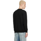 Marine Serre Black Merino Wool Knit LS Sweater