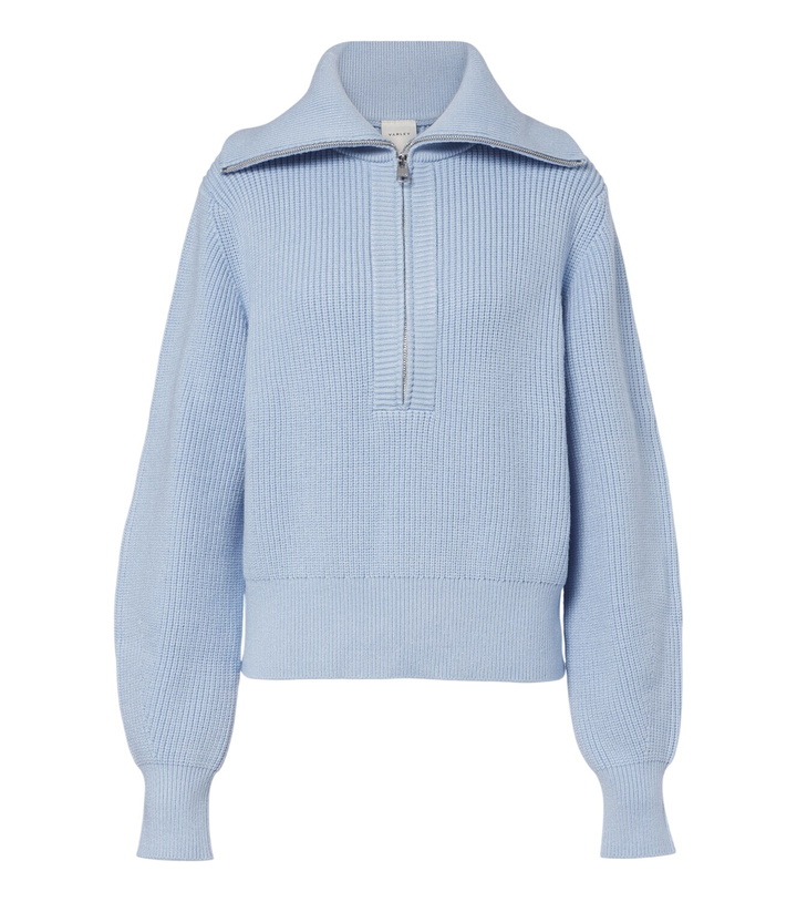 Photo: Varley Maura ribbed-knit half-zip sweater