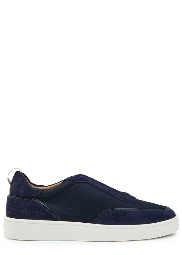 Photo: Aurélien Leisure Panelled Suede Sneakers Navy