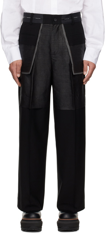Photo: Feng Chen Wang Black Deconstructed Patchwork Trousers