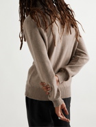 AMI PARIS - Slim-Fit Logo-Embroidered Recycled Cashmere Rollneck Sweater - Neutrals