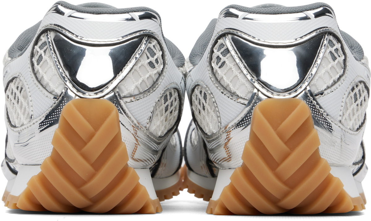 Bottega Veneta White & Silver Orbit Sneakers