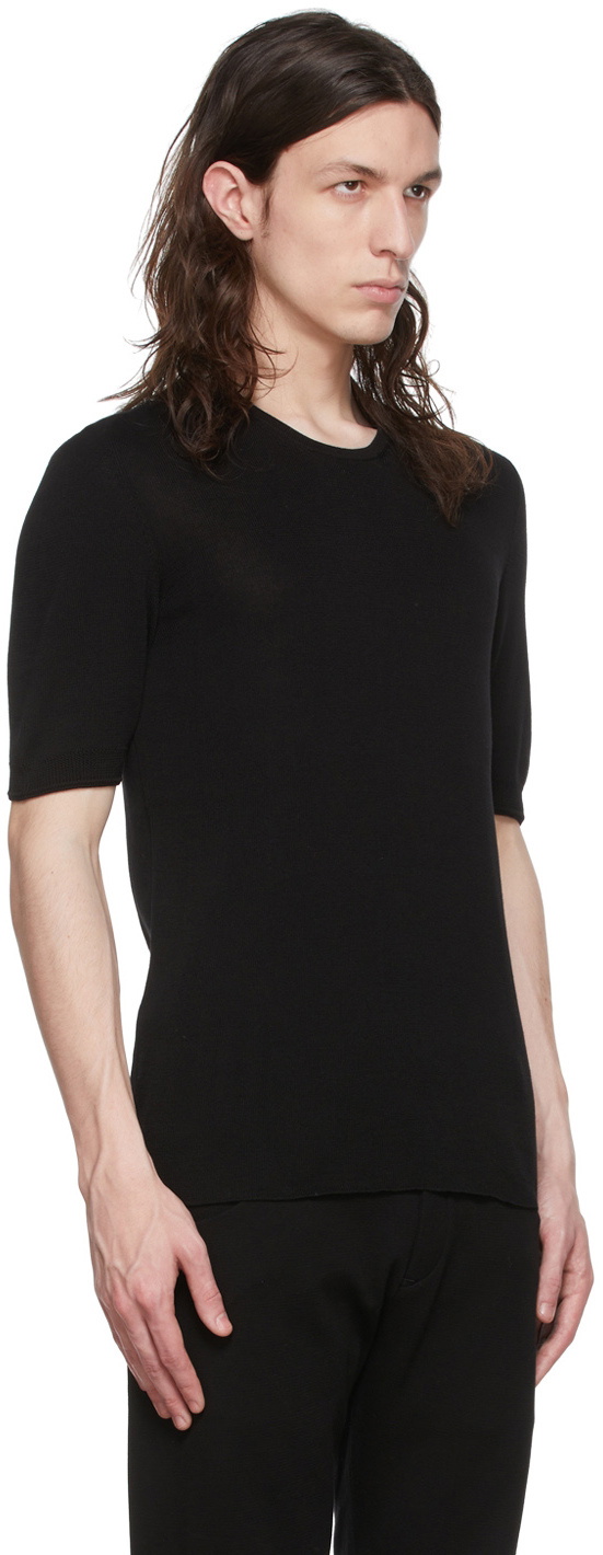Label Under Construction Black Cotton T-Shirt